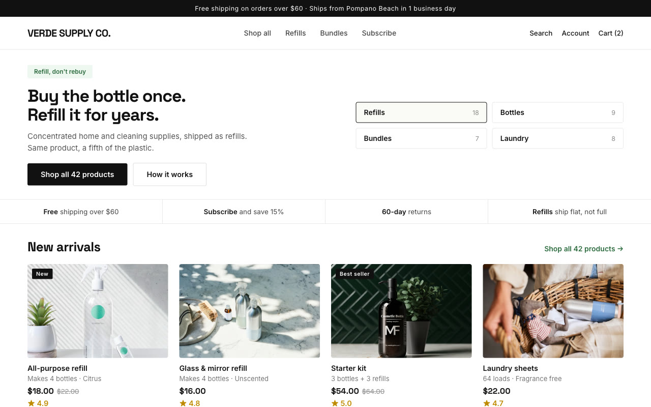 Website design for an online store