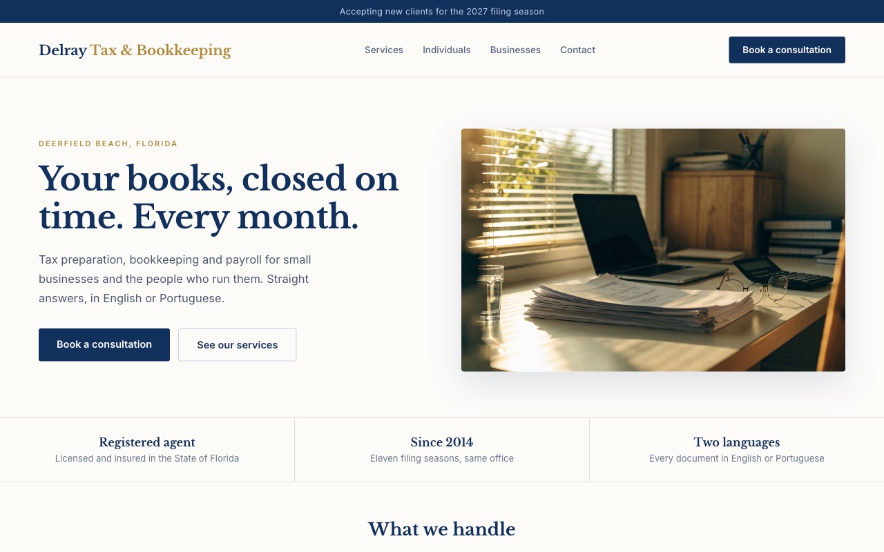 Website design for a tax and bookkeeping office